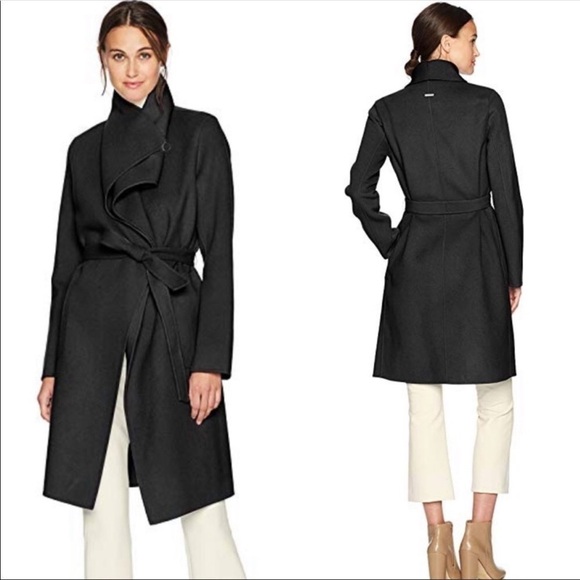 Soia & Kyo Wool Wrap Burgundy Coat XS - Picture 3 of 8